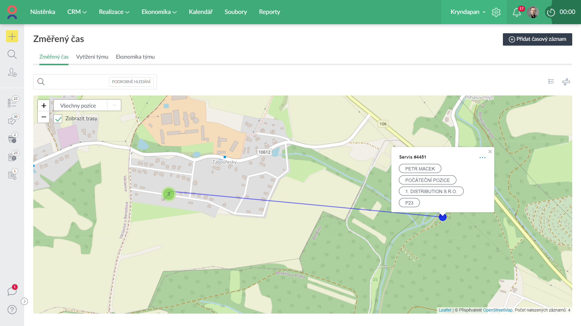 Mapa trackerů