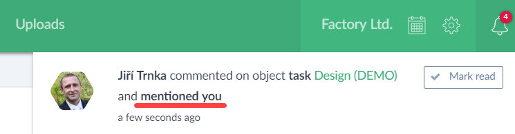 Mentions - notification
