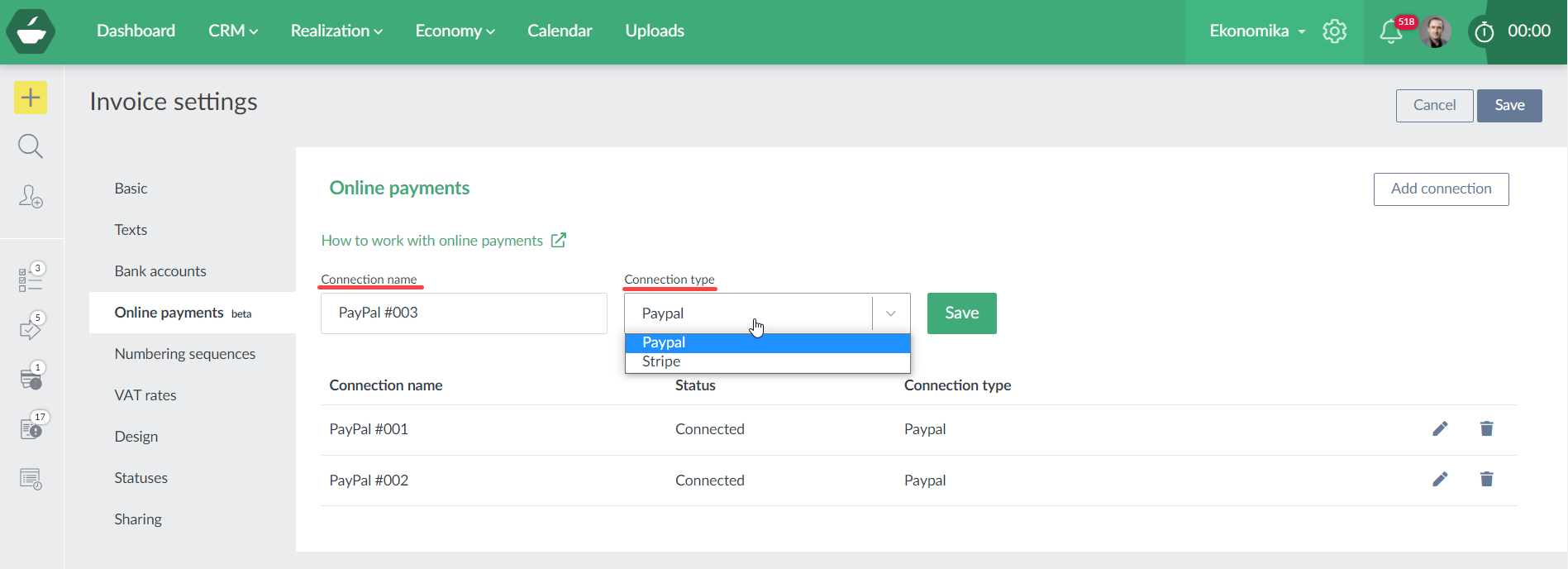 Set up online payments