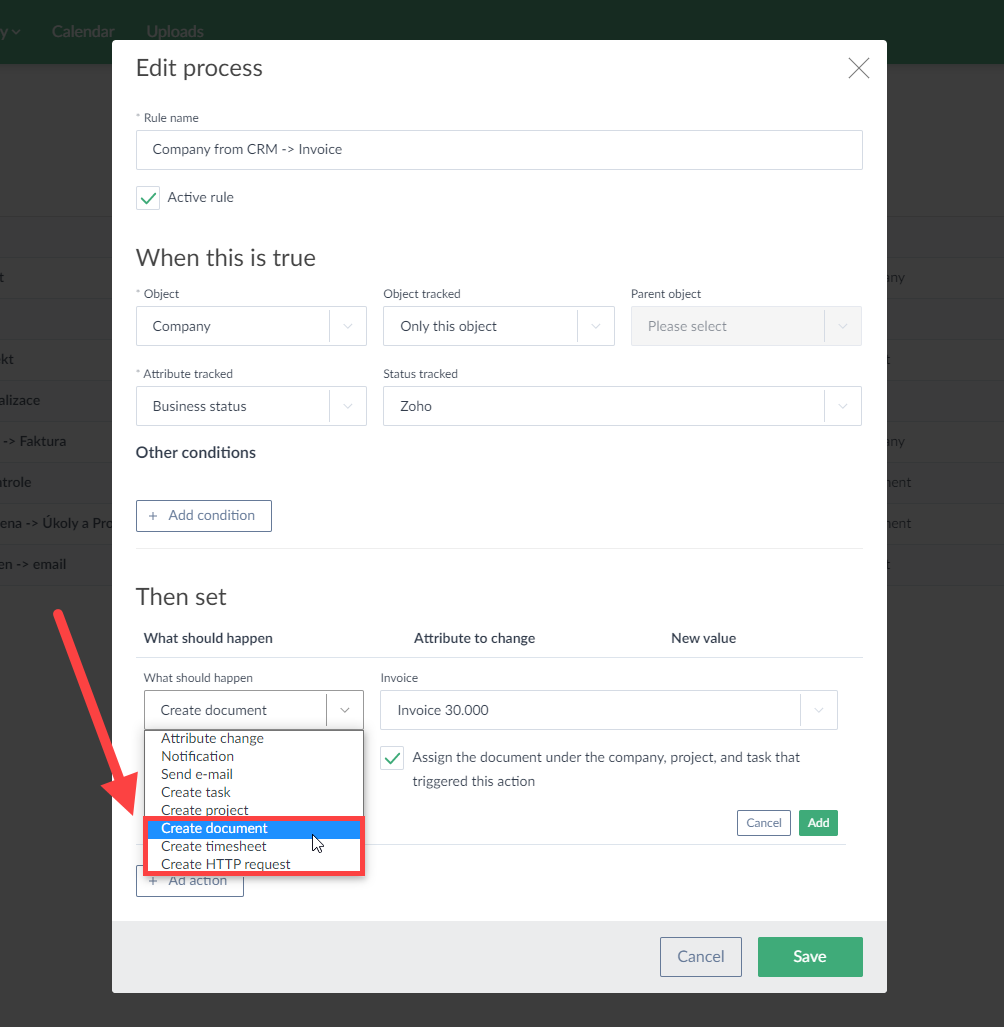 Automation - create invoice, timesheet, https request