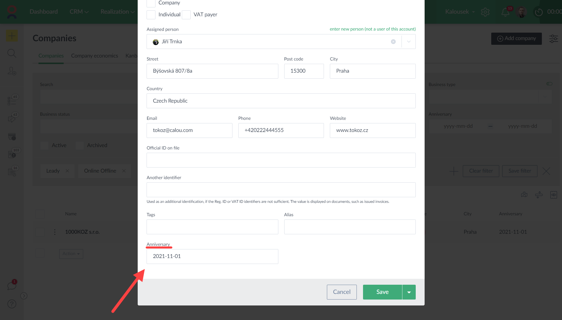 Custom attribute in the form