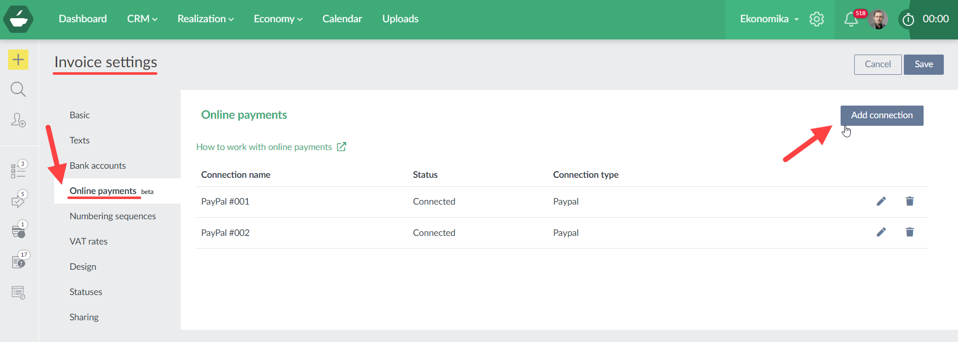 Set up online payments
