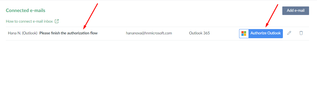 Nastavení inboxu v Caflou - ověření